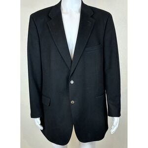 Lord & Taylor 100% Cashmere Blazer Coat Mens 46L Black Single Vent Sport Coat